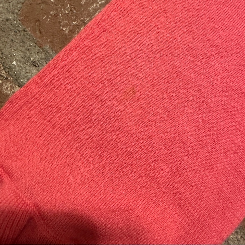 Tory Burch Bright Pink Ruffle Wool Cashmere Button Up Knit Cardigan Sweater XL - Picture 5 of 16